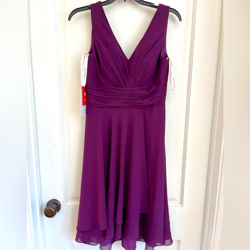 JJ’s House purple/wine colored chiffon type cocktail dress size 4.